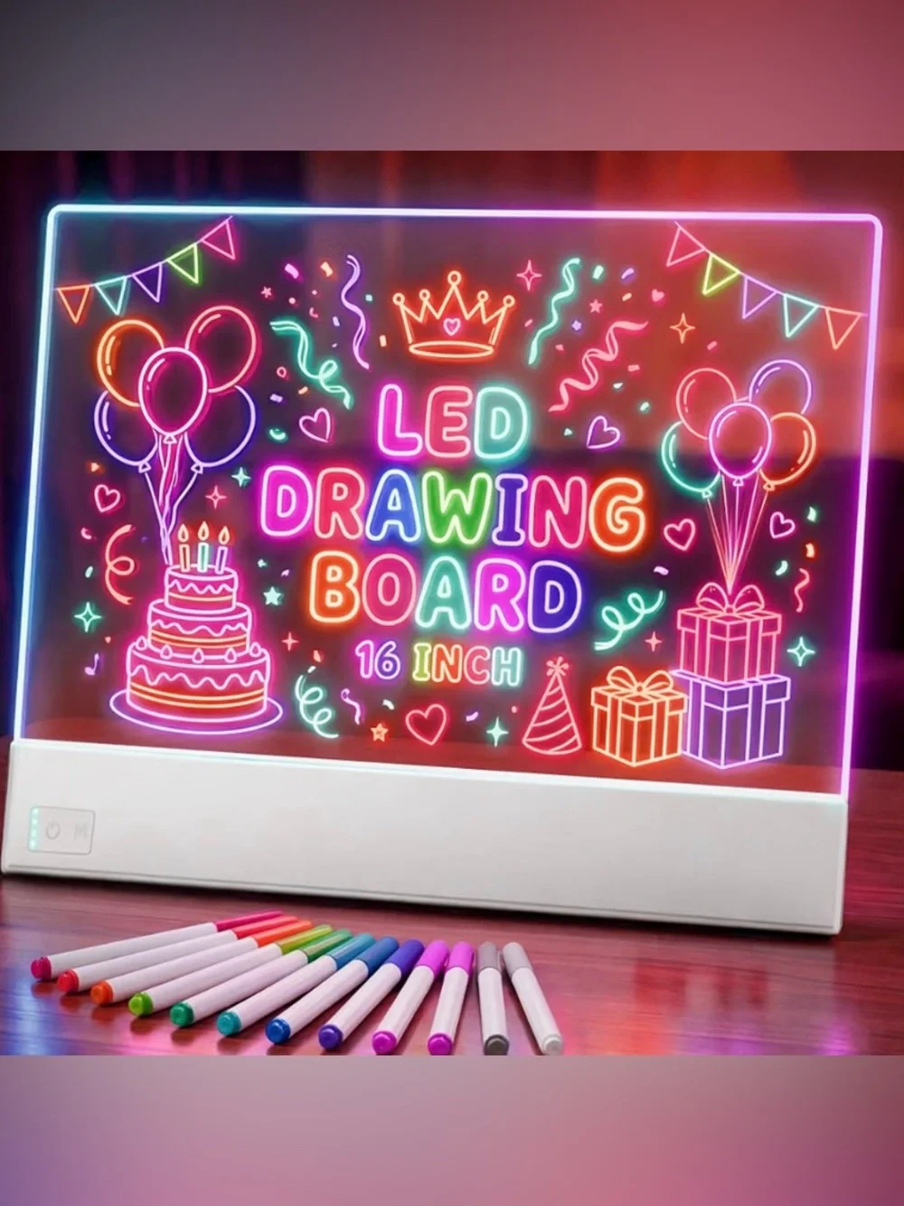 LED Note Board, 15.5 Inch Rechargeable LED Drawing Board